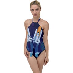 Spaceship Milkyway Galaxy Go With The Flow One Piece Swimsuit by Bedest