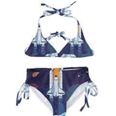 Spaceship Milkyway Galaxy Kids  Classic Bikini Set by Bedest