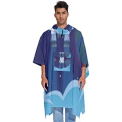 Spaceship Milkyway Galaxy Men s Hooded Rain Ponchos by Bedest