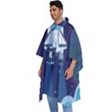 Spaceship Milkyway Galaxy Men s Hooded Rain Ponchos View2