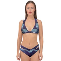 Alien Astronaut Scene Double Strap Halter Bikini Set by Bedest