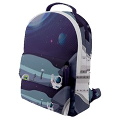 Alien Astronaut Scene Flap Pocket Backpack (small) by Bedest