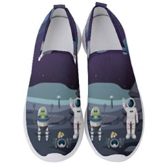 Alien Astronaut Scene Men s Slip On Sneakers by Bedest