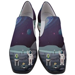 Alien Astronaut Scene Women Slip On Heel Loafers by Bedest