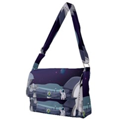 Alien Astronaut Scene Full Print Messenger Bag (l) by Bedest