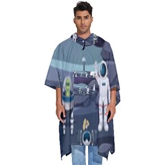 Alien Astronaut Scene Men s Hooded Rain Ponchos by Bedest