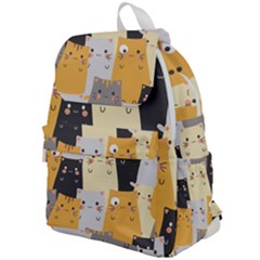 Seamless Pattern Cute Cat Cartoons Top Flap Backpack by Bedest