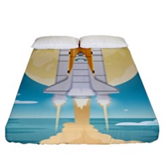 Space Exploration Illustration Fitted Sheet (king Size) by Bedest