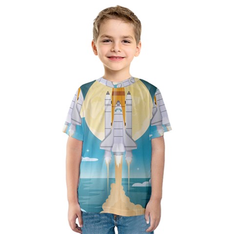 Space Exploration Illustration Kids  Sport Mesh T-shirt by Bedest