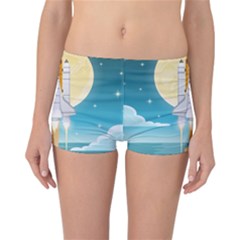 Space Exploration Illustration Reversible Boyleg Bikini Bottoms by Bedest