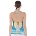 Space Exploration Illustration Tie Back Tankini Top View2