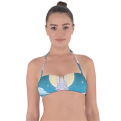 Space Exploration Illustration Tie Back Bikini Top by Bedest