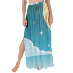 Space Exploration Illustration Maxi Chiffon Tie-up Sarong by Bedest