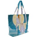 Space Exploration Illustration Zip Up Canvas Bag View2