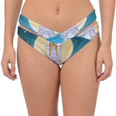 Space Exploration Illustration Double Strap Halter Bikini Bottoms by Bedest