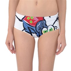 Bug Black Insect Animal Mid-Waist Bikini Bottoms