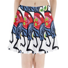 Bug Black Insect Animal Pleated Mini Skirt