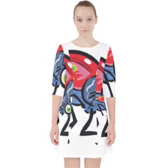 Bug Black Insect Animal Quarter Sleeve Pocket Dress