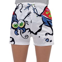 Bug Black Insect Animal Sleepwear Shorts by Sarkoni