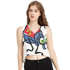 Bug Black Insect Animal V-Neck Cropped Tank Top