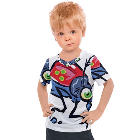 Bug Black Insect Animal Kids  Sports T-shirt by Sarkoni