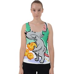 Mouse Cheese Tail Rat Mice Hole Velvet Tank Top by Sarkoni