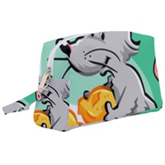 Mouse Cheese Tail Rat Mice Hole Wristlet Pouch Bag (large) by Sarkoni