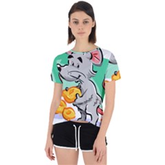 Mouse Cheese Tail Rat Mice Hole Open Back Sport T-shirt by Sarkoni