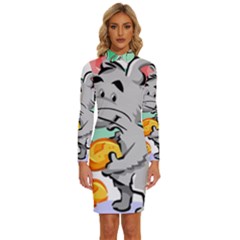 Mouse Cheese Tail Rat Mice Hole Long Sleeve Shirt Collar Bodycon Dress by Sarkoni