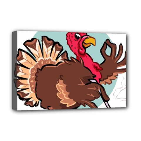 Turkey Chef Cooking Food Cartoon Deluxe Canvas 18  X 12  (stretched) by Sarkoni