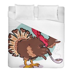 Turkey Chef Cooking Food Cartoon Duvet Cover (full/ Double Size) by Sarkoni