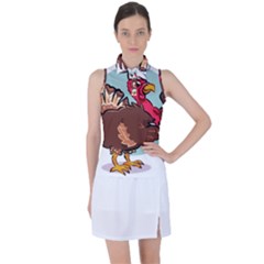 Turkey Chef Cooking Food Cartoon Women s Sleeveless Polo T-shirt by Sarkoni