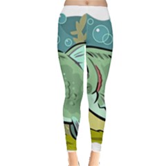 Fish Hook Worm Bait Water Hobby Everyday Leggings  by Sarkoni