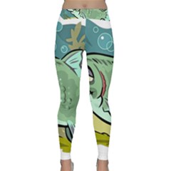 Fish Hook Worm Bait Water Hobby Classic Yoga Leggings by Sarkoni