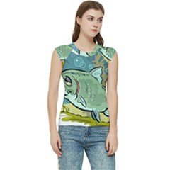 Fish Hook Worm Bait Water Hobby Women s Raglan Cap Sleeve T-shirt by Sarkoni