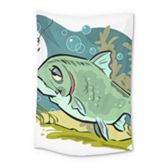 Fish Hook Worm Bait Water Hobby Small Tapestry by Sarkoni