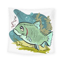 Fish Hook Worm Bait Water Hobby Square Tapestry (small) by Sarkoni