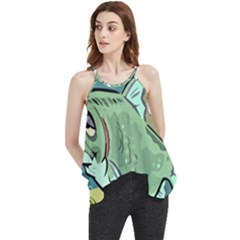 Fish Hook Worm Bait Water Hobby Flowy Camisole Tank Top by Sarkoni