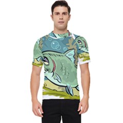 Fish Hook Worm Bait Water Hobby Men s Short Sleeve Rash Guard by Sarkoni