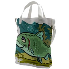 Fish Hook Worm Bait Water Hobby Canvas Messenger Bag by Sarkoni