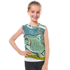 Fish Hook Worm Bait Water Hobby Kids  Mesh Tank Top by Sarkoni