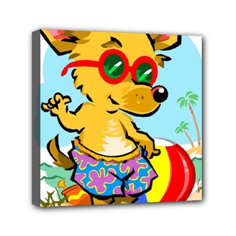 Beach Chihuahua Dog Pet Animal Mini Canvas 6  X 6  (stretched) by Sarkoni