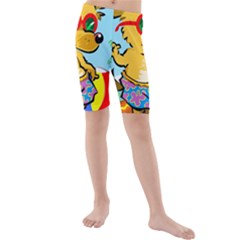 Beach Chihuahua Dog Pet Animal Kids  Mid Length Swim Shorts by Sarkoni