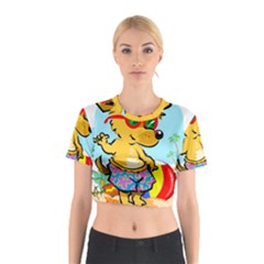 Beach Chihuahua Dog Pet Animal Cotton Crop Top by Sarkoni