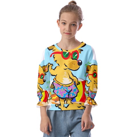 Beach Chihuahua Dog Pet Animal Kids  Cuff Sleeve Top by Sarkoni