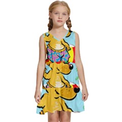 Beach Chihuahua Dog Pet Animal Kids  Sleeveless Tiered Mini Dress by Sarkoni