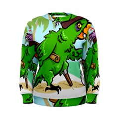 Parrot Hat Cartoon Captain Women s Sweatshirt by Sarkoni