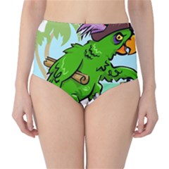 Parrot Hat Cartoon Captain Classic High-waist Bikini Bottoms by Sarkoni