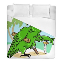 Parrot Hat Cartoon Captain Duvet Cover (full/ Double Size) by Sarkoni