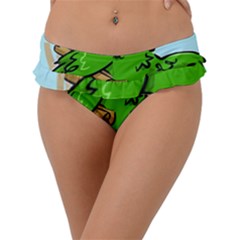 Parrot Hat Cartoon Captain Frill Bikini Bottoms by Sarkoni